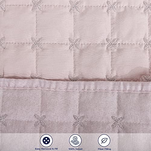 4-in-1 XXL STERN Micro Stoff Gestepptes Tagesdecken-Set | Übergröße Doppelbett Tagesdecke (260x260)cm x 1 | Kissenbezug (60x80)cm x 2 | Dekokissenbezug (35x50)cm x 1 | Hergestellt in der Türkei
