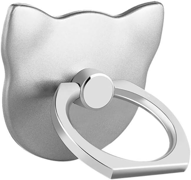 MuStone Phone Holder, Cell Phone Finger Ring Holder, Universal Smartphone Bracket Animal Cat Ring Grip Kickstand for iphone XS X 8 7 6 5, Samsung Galaxy S9 S8 S7 Note (Silver)