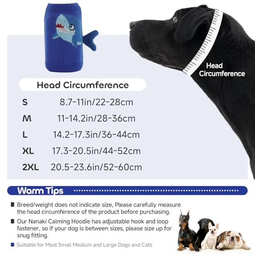 Image of Nanaki Soft Dog Ear Muffs Noise Protection for Thunder Fireworks Dog Ear Cover for Grooming Bath,Comfort Calming No Shake Ear Wraps for Dogs Hematoma,Snoods for Eating Drinking with Cute Shark