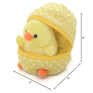 Plushland Plush Stuffed Animal 6 Inches Zip Up Egg Hideaway Cute Yellow Pastel and Polka Dot Easter Colors Spring Inspired Gift for Girls and Boys Birthday Mother's Day (Easter Chick) Plushland Plush Stuffed Animal 6 Inches Zip Up Egg Hideaway Cute Yellow Pastel and Polka Dot Easter Colors Spring Inspired Gift for Girls and Boys Birthday Mothers Day Easter Chick