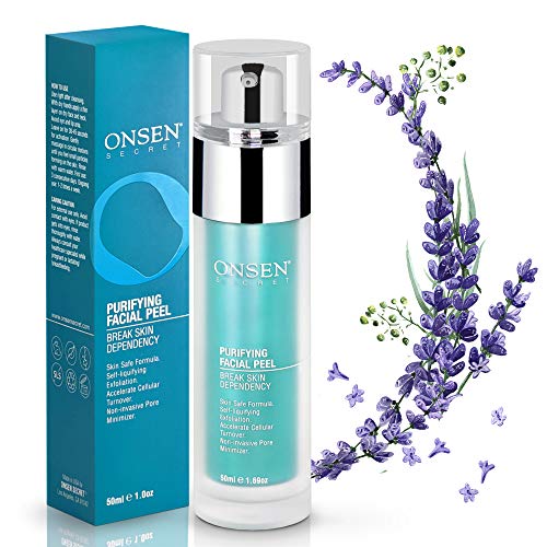 Onsen Exfoliating Peeling Gel - Daily Gentle Face Exfoliator, Dark Spot Remover, Organic Facial Peel for Sensitive Skin, Natural Whitening Peeling Gel for Women, 1.7 fl oz/50 ml