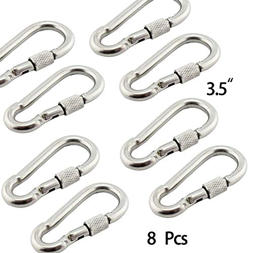 PLRB TOYS 8pcs Locking Carabiners, Heavy Duty Carabiner, 316 Stainless Steel Screw Lock