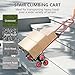 Stair Climbing Cart, 280 lbs Capacity Stair Climber Hand Truck and Dolly, Heavy-Duty Folding Stair Dolly with Stretchable Handle, 10 Wheels & 2 Elastic Ropes for Home Shopping Moving Warehouse