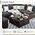 UPHA 7 Pieces Patio Furniture Sets Outdoor Sectional Sofa Wicker Conversation Couch for Decks, Backyards, Gardens, Brown Rattan, Dark Gray Cushion