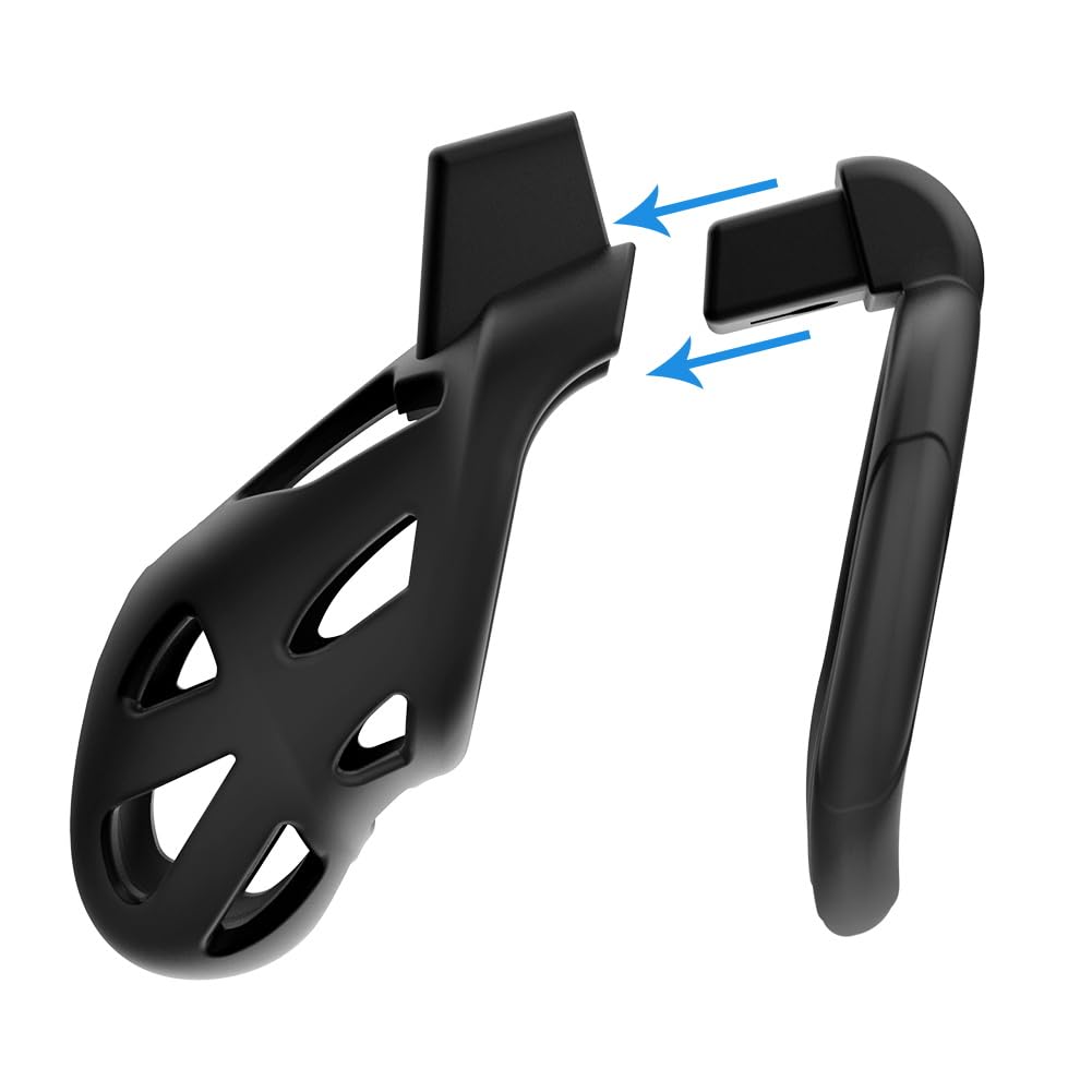 Cage de castidad masculina para bondage, jaula de pene con cierre, cinturón de castidad para ejercicio del pene con 3 anillos de diferentes tamaños y candado invisible (negro)