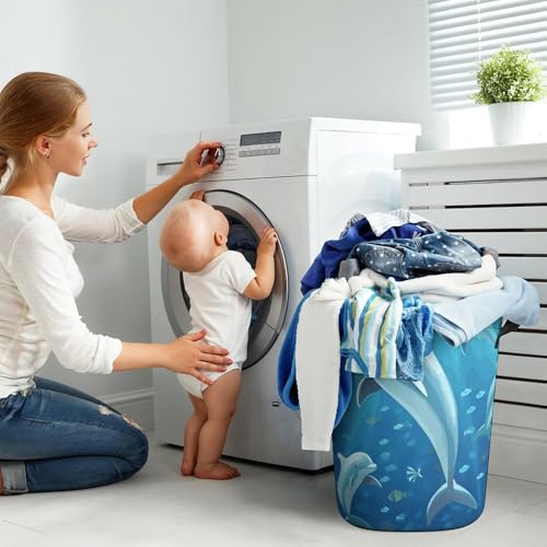 Panier à linge pliable imperméable dauphin bac de rangement transportable - 8