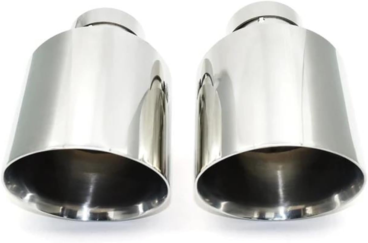 車用排気マフラーチップ テールパイプ 斜め口 車用排気チップ 63mm インレットチップ 【リアテールゲートリフトトランクガスストラットサポートスプリングショック】 1個 ユニバーサル排気チ