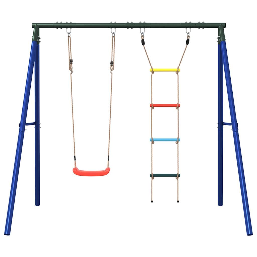 Juego de columpio de jardín con escalera, multicolor