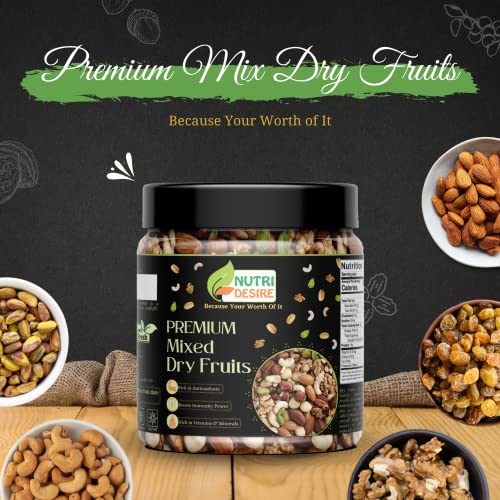 Image of Nutri Desire Combo Pack Of Healthy Mix Dry Fruits| 500 Grams Each| Total Weight 1 Kg [Jar Pack], Fresh