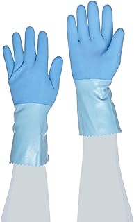 Glove Blue-Grip Natural Latex Heavyweight, Chemical Resistant, 0.045