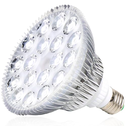 MILYN Bombilla LED de 54 W para plantas de interior, lámpara E27 de espectro completo para floración y fructificación, cultivo hidropónico de invernadero, plantas suculentas, iluminación blanca