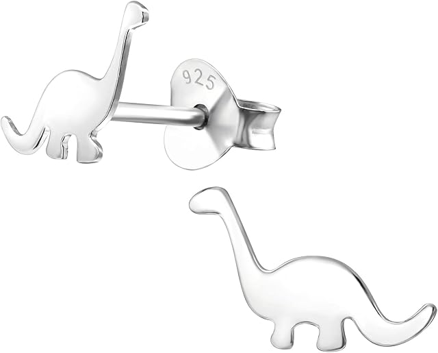 The Rose & Silver Company Women 925 Sterling Silver Dinosaur Stud Earrings
