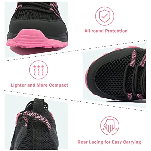 Mainch Women's Hiking Water Shoes Quick Dry Outdoor Sport Sneakers (Black Rose, Size10) #TOP6