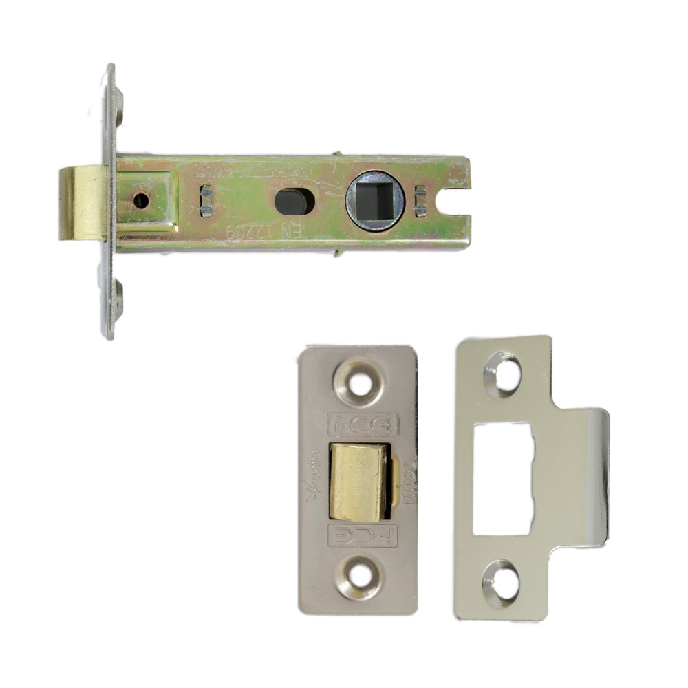 Nickel Plated Fire Door Tubular Latch 75 mm Bolt-ThroughCe Rated from B&Q