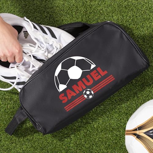 Made in Gift Bolsa para Deportivas Zapatillas Personalizada con Diseño Balón de Fútbol 34,5 x 16 x 14 Centímetros como Regalo Original para Deportistas y Niños - imagen 3