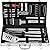 POLIGO 26PC Exclusive BBQ Grill Accessories in Aluminum Case for Birthday Christmas Grilling Gifts - Premium Grill Utensils Set with Barbecue Claws, Meat Injector, Thermometer for Smoker, Camping