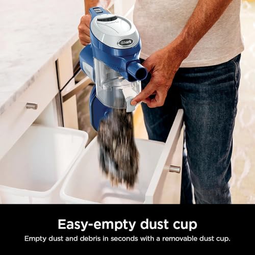 Image of Shark HV200 Rocket Corded Stick Vacuum, Lightweight, Bagless, for Carpet and Hard Floor Cleaning with Swivel Steering, Blue (Renewed)