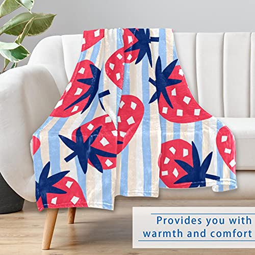 Couverture chaude imprim&eacute; fraises pour des moments cocooning doux