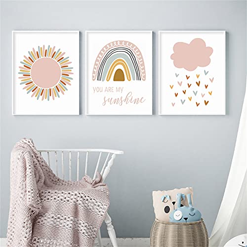 Tableaux décoratifs modernes arc-en-ciel GLWDME encadrés pour salon