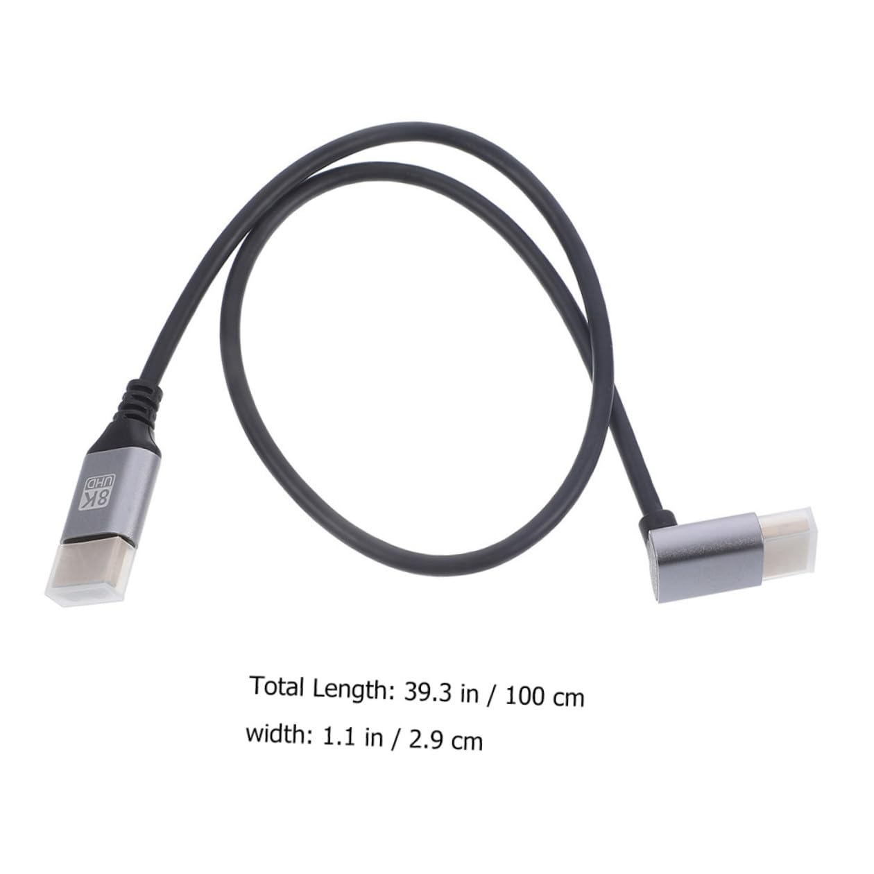 SEWACC 8k High-Definition Video Cable Upward Angle 1m with Male-to-Male Connectors for Monitor, Laptop, and Tv Coupler, Flexible Wire for Computer and Projector Accessories