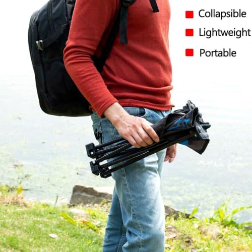 Image of Portable Foldable Camping Stool Chair, Lightweight Compact Folding Seat with Metal X-Frame, Up to 120 kg Load Capacity, Easy Carry Outdoor Stool for Camping, Trekking, Hiking, Fishing, Picnic