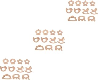 EXCEART 33 Peças Brinquedos De Madeira Para Bebês Brinquedos De Mastigar Para Bebês Brinquedos De Madeira Para Bebês Brinquedos Em Forma De Animal Para Bebês Mordedores De Madeira Para