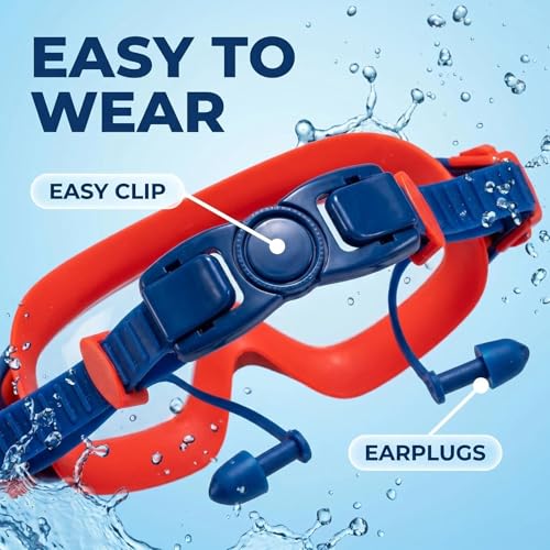 Image of Swim Goggles for Kids 6-12, Wide View Anti-Fog UV Protection No Leaking,Boys Girls Youth Swimming Goggles