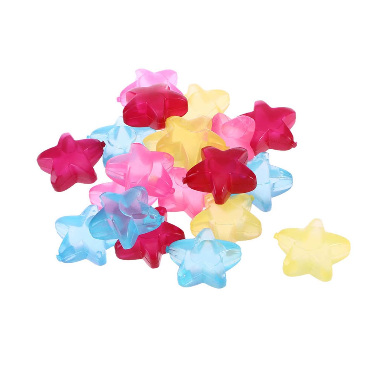 CRAFTHROU Cubetti di Ghiaccio Colore Casuale Riutilizzabili a Forma di Stella Set di 40 in Plastica Colorata Funzionali per Raffreddare senza Annacquare le Bevande per Feste e Club