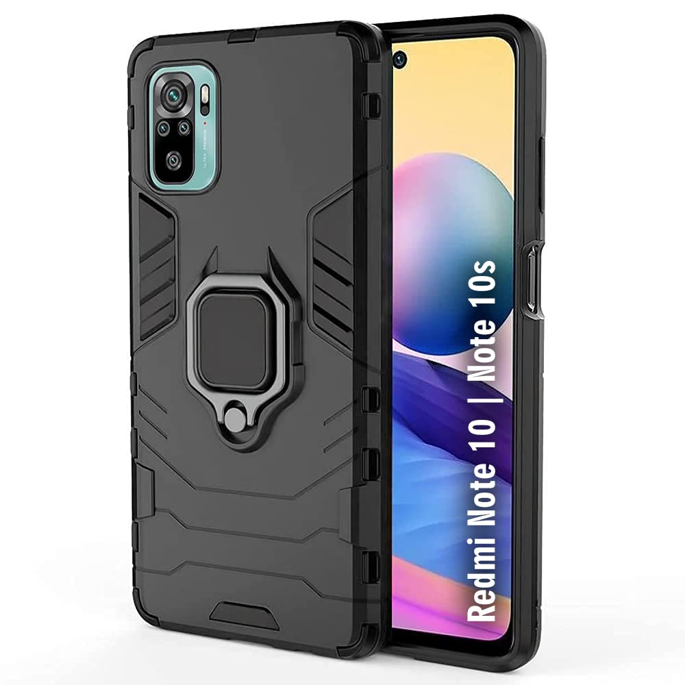 WOW Imagine Back Cover for Redmi Note 10 | Note 10s (Shockproof Armor Mobile Case | Hybrid PC + TPU | Full Protection with Ring Holder Kickstand | Carbon Black) (B09B4ZSW14) Amazon Price History, Amazon Price Tracker