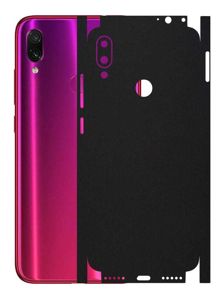 AtOdds - Full Body Back Screen Guard Protector Film - Lamination Wrap Skin Sticker Compatible with REDMI Note 7 PRO (5G) | Scratchproof Matte Finish (Design - Matte Black)-image-24
