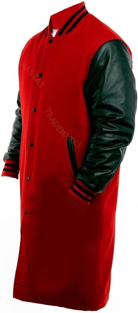 New Letterman Varsity Coats, Baseball Bomber Coats, Long Letterman Coat Jackets, Warm Wool Long Coat