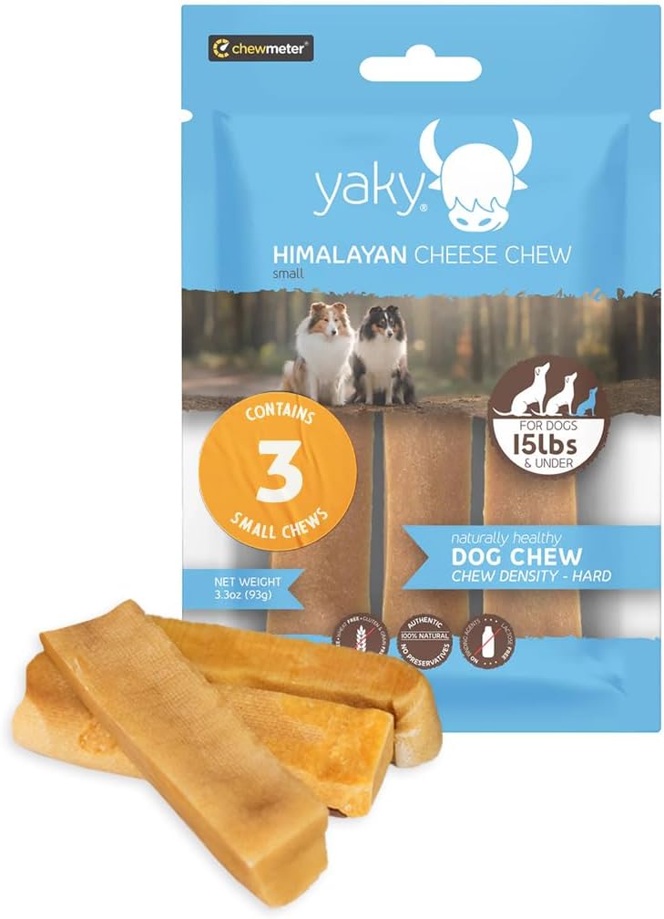 Yaky Cheese Chew Toy | Durable, Stain Free, High Protein, Low Odor | 100% Natural, Healthy & Safe | Lactose, Gluten or Grain Free | Small | for 15 lbs and Smaller Dogs