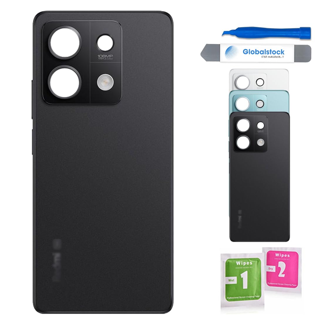 Vitre Arrière Avec Lentille Caméra Pour Redmi Note 13 5G - Blanc - Neuf - Marque GLOBALSTOCK