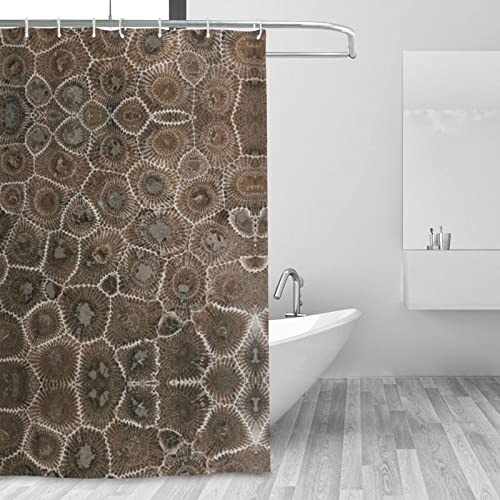 Rideau de douche imperméable imprimé pierre décoration salle de bain - 8