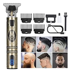 Professional Hair Clippers Men, Beard Trimmer with LCD Displays, Rechargeable Electric Shaver Kit Built-in 1500mAh Battery for Barbers Haircut