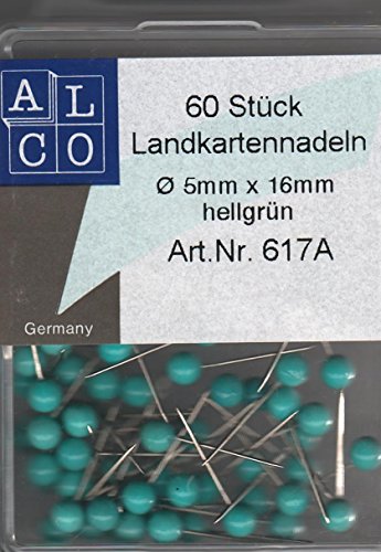 Alco Landkartennadeln 5x16mm 617A hellgrün 60 Stück