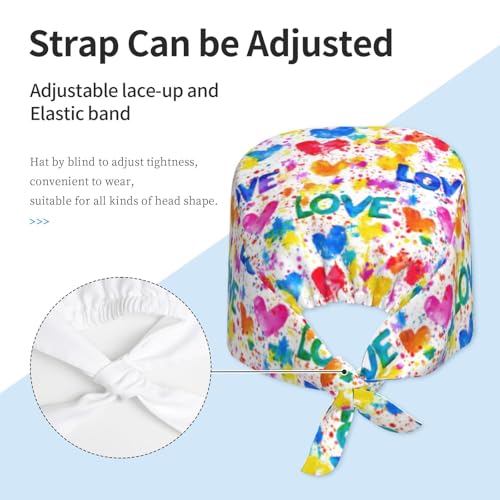 Image of Working Cap Scrub Cap with Sweatband Adjustable Unisex Tie Back Hat for Cleaning Farm Nursing