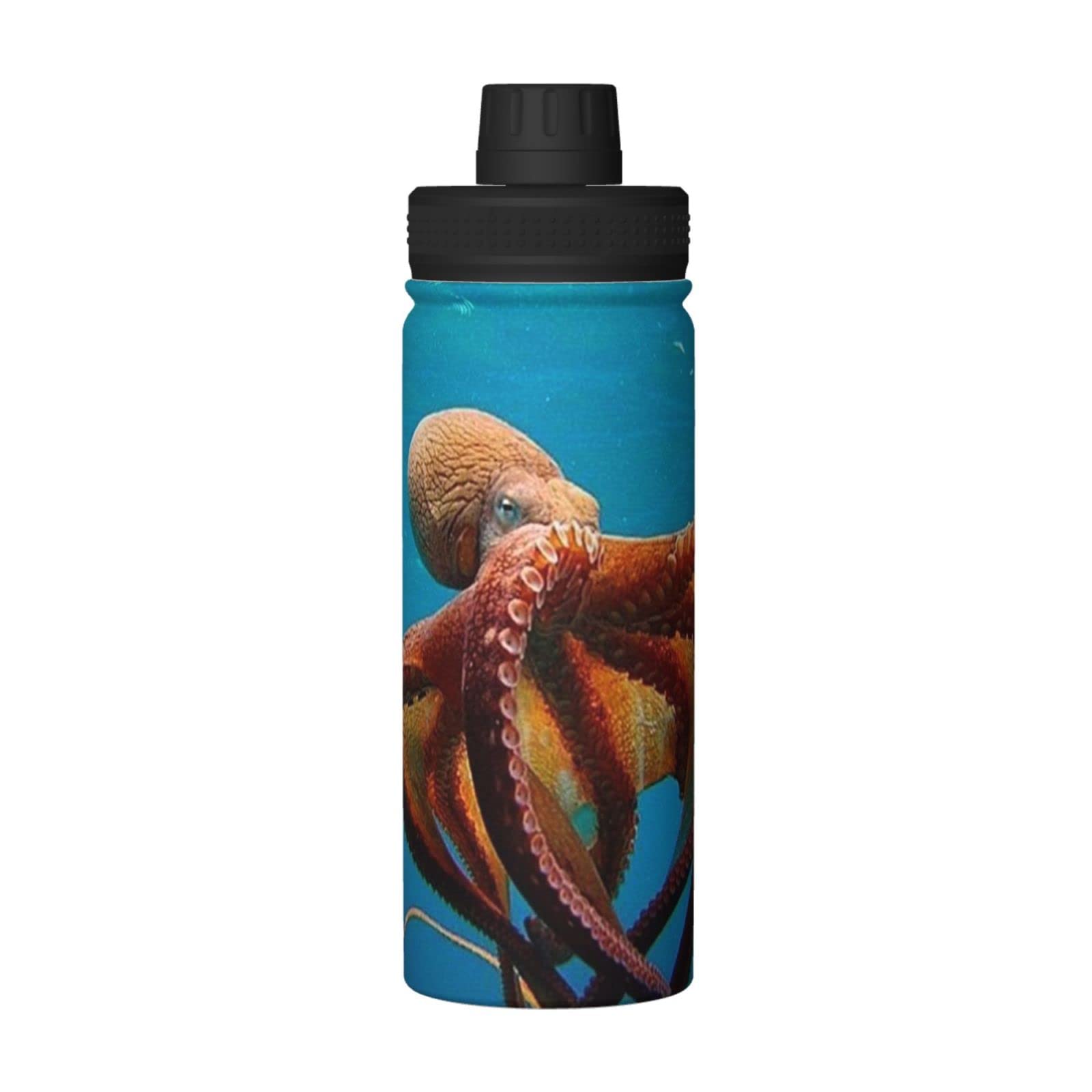 Octopus Sport-Wasserflasche, 510 ml, isolierte Edelstahl, auslaufsichere Wasserflasche für Reisen, Fitnessstudio, Büro