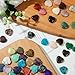 96Pcs Heart Shaped Crystals Stones, 0.8in Worry Stones Bulk Crystals and Healing Stone, Natural Crystal Gemstones Mix-Color Set Crystal Stone for DIY Meditation Decor Gifts Chakra Balancing