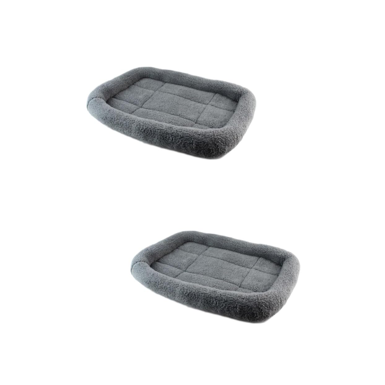 Niche en tissu peluche gris lot de 2 pour salon et voyage chat
