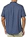 Amazon Essentials Men's Short Sleeve Dress Shirt with Stretch, Charcoal White Vertical Stripe (Available in Big & Tall), Navy Floral, Medium