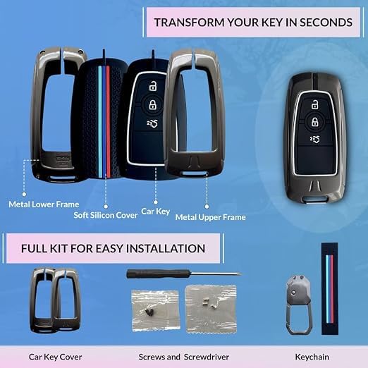 Image of NEODRIFT 'KeyShield' Car Key Cover for Ford Aspire (Shape 2, 03 Buttons) (Durable, Stylish and 360 Protection)