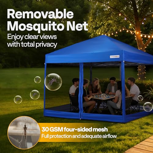 Image of VIVOHOME 10x10ft Outdoor Screen Tent with Mosquito Netting