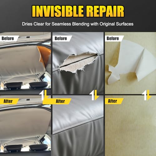 Headliner Repair Glue, Car Headliner Adhesive with Brush, Car Roof Liner Fabric Adhesive, Upholstery Glue for Cars,Headliner Repair Kit, Suitable for Automotive interiors, Fabric, Leather,150ml