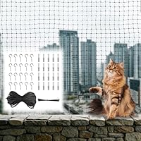 Kvaznix Katzennetz für Balkon, 8x3m Katzenschutznetz Schwarz mit Befestigungsseil und Zubehör, Balkonnetz für Katzen Katzenschutznetz für Escaliers, Fenêtres, Terrasses