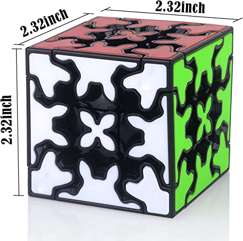 Image of D ETERNAL QiYi Gear 3x3 (Tiled) Black Speed Magic Cube Puzzle Twist Puzzle Toy (3 Layer Gear Cube)