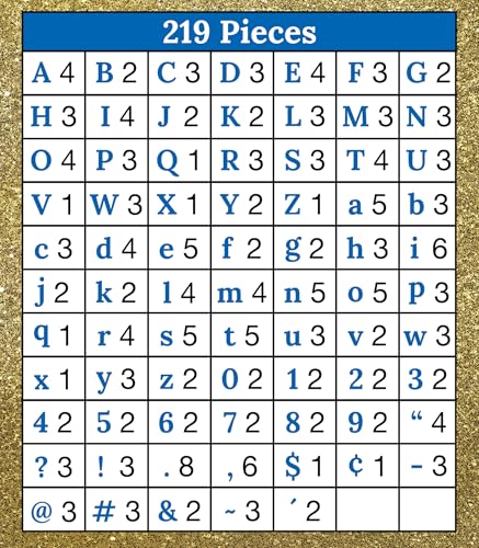 Image of Carson Dellosa 219 Piece 4 Inch Gold Glitter Bulletin Board Letters for Classroom, Alphabet Letters, Numbers, Punctuation & Symbols, Cut Out Letters for Bulletin Board