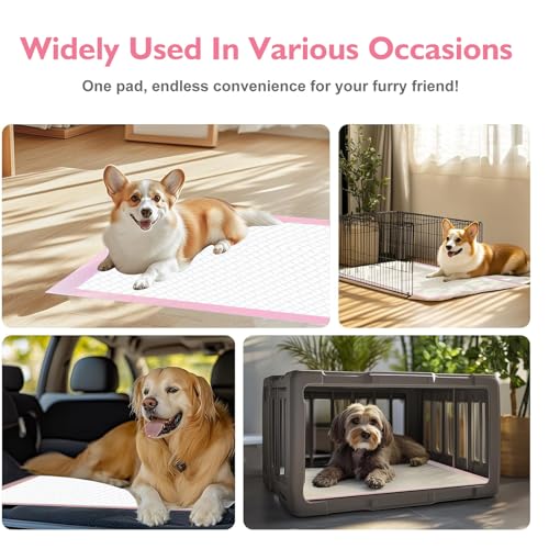 Image of Ultra Absorbent Thicker Dog Pee Pads Extra Large XL 28 inchx36 inch Leak-Proof Odor-Control Pink Puppy Training Pads Full Edge-Wrapping Pad for Dogs Dogs, Puppies, Doggie, Cats, Rabbits - 40 Ct