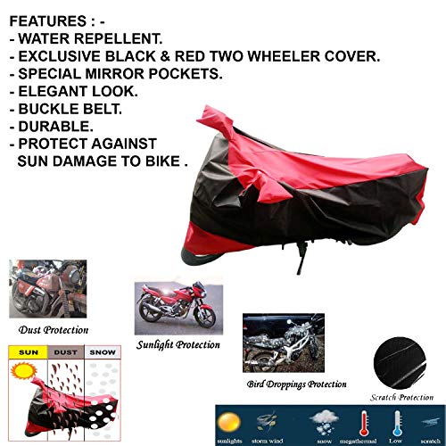 Image of Kandid Red & Black Two Wheeler Bike Cover for Yamaha Fz S V3.0 Fi