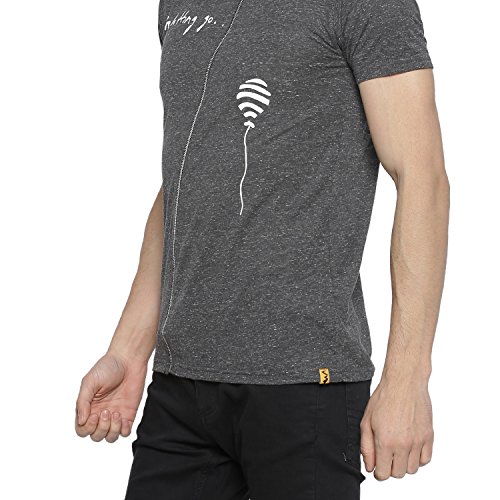 Image of CAHOOT Men's Charcoal Printed T Shirt